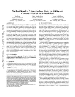 Not Just Novelty: A Longitudinal Study on Utility and Customization of
  an AI Workflow