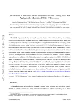 COVIDHealth: A Benchmark Twitter Dataset and Machine Learning based Web
  Application for Classifying COVID-19 Discussions