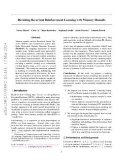 Revisiting Recurrent Reinforcement Learning with Memory Monoids
