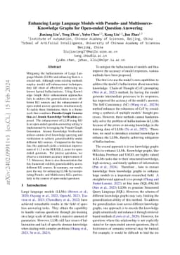 Enhancing Large Language Models with Pseudo- and Multisource- Knowledge Graphs for Open-ended Question Answering