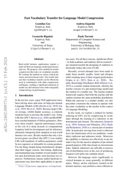 Fast Vocabulary Transfer for Language Model Compression