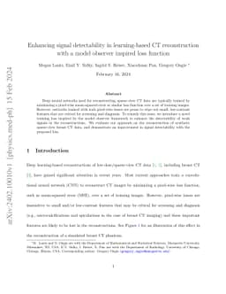 Enhancing signal detectability in learning-based CT reconstruction with
  a model observer inspired loss function