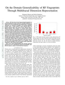On the Domain Generalizability of RF Fingerprints Through Multifractal
  Dimension Representation