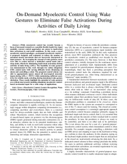 On-Demand Myoelectric Control Using Wake Gestures to Eliminate False
  Activations During Activities of Daily Living