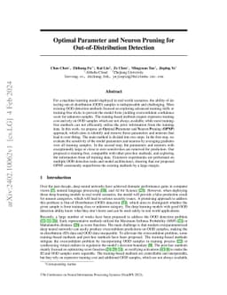 Optimal Parameter and Neuron Pruning for Out-of-Distribution Detection