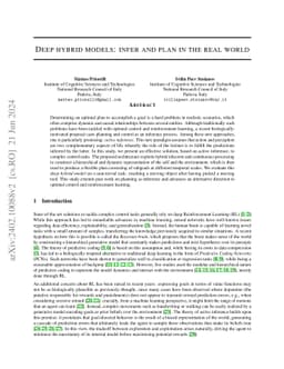Deep hybrid models: infer and plan in a dynamic world