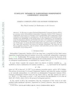 Cumulant Tensors in Partitioned Independent Component Analysis