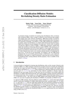 Classification Diffusion Models: Revitalizing Density Ratio Estimation