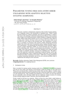Parameter-tuning-free data entry error unlearning with adaptive
  selective synaptic dampening