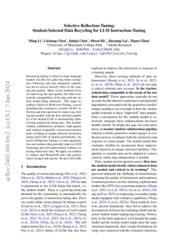 Selective Reflection-Tuning: Student-Selected Data Recycling for LLM
  Instruction-Tuning