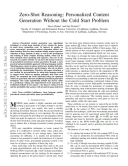 Zero-Shot Reasoning: Personalized Content Generation Without the Cold
  Start Problem