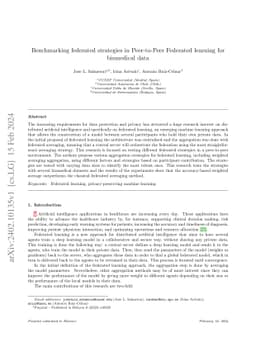 Benchmarking federated strategies in Peer-to-Peer Federated learning for
  biomedical data