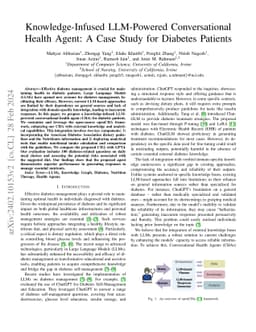 Knowledge-Infused LLM-Powered Conversational Health Agent: A Case Study
  for Diabetes Patients