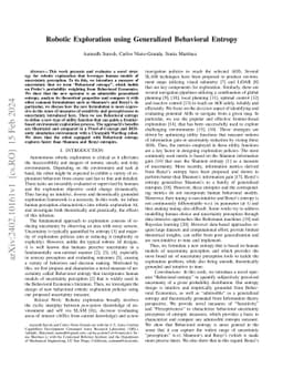Robotic Exploration using Generalized Behavioral Entropy