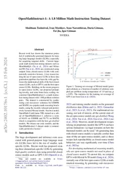 OpenMathInstruct-1: A 1.8 Million Math Instruction Tuning Dataset