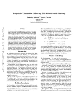 Large Scale Constrained Clustering With Reinforcement Learning