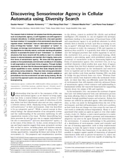 Discovering Sensorimotor Agency in Cellular Automata using Diversity
  Search