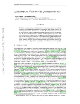 A Dynamical View of the Question of Why