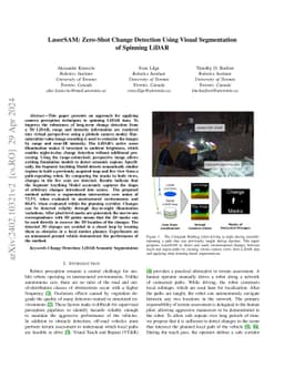 LaserSAM: Zero-Shot Change Detection Using Visual Segmentation of
  Spinning LiDAR