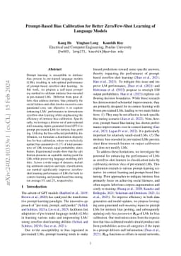 Prompt-Based Bias Calibration for Better Zero/Few-Shot Learning of
  Language Models