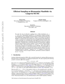 Efficient Sampling on Riemannian Manifolds via Langevin MCMC