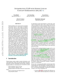 Interpreting CLIP with Sparse Linear Concept Embeddings (SpLiCE)