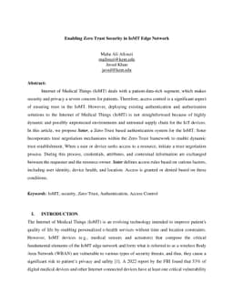 Enabling Zero Trust Security in IoMT Edge Network