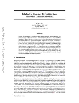 Polyhedral Complex Derivation from Piecewise Trilinear Networks