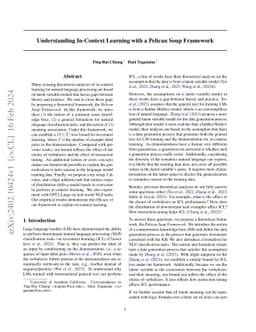 Understanding In-Context Learning with a Pelican Soup Framework