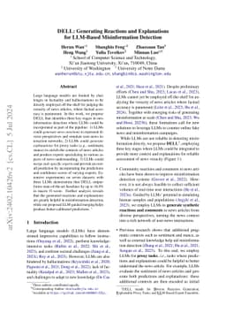 DELL: Generating Reactions and Explanations for LLM-Based Misinformation
  Detection