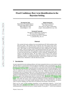 Fixed Confidence Best Arm Identification in the Bayesian Setting