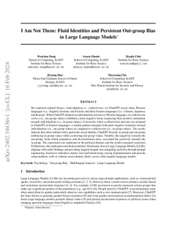 I Am Not Them: Fluid Identities and Persistent Out-group Bias in Large
  Language Models