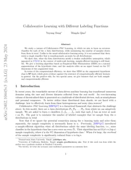 Collaborative Learning with Different Labeling Functions