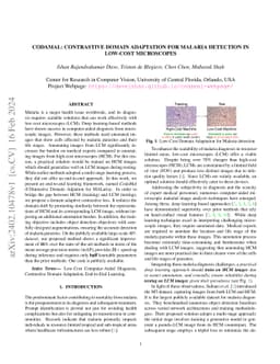 CodaMal: Contrastive Domain Adaptation for Malaria Detection in Low-Cost
  Microscopes
