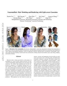 GaussianHair: Hair Modeling and Rendering with Light-aware Gaussians