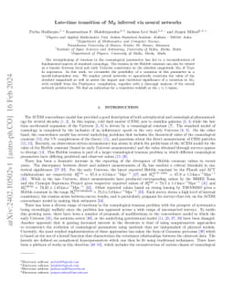 Late-time transition of $M_B$ inferred via neural networks