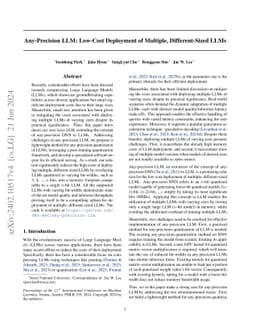 Any-Precision LLM: Low-Cost Deployment of Multiple, Different-Sized LLMs