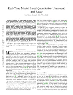 Real-Time Model-Based Quantitative Ultrasound and Radar