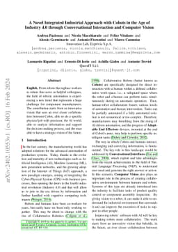A novel integrated industrial approach with cobots in the age of
  industry 4.0 through conversational interaction and computer vision