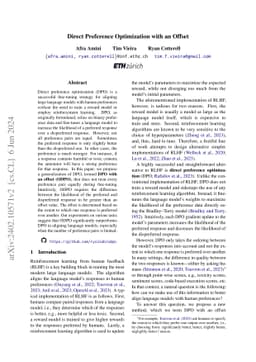Direct Preference Optimization with an Offset