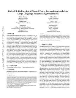 LinkNER: Linking Local Named Entity Recognition Models to Large Language
  Models using Uncertainty