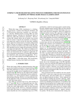 Compact and De-biased Negative Instance Embedding for Multi-Instance
  Learning on Whole-Slide Image Classification