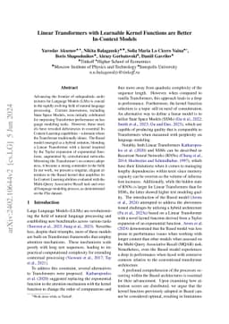 Linear Transformers with Learnable Kernel Functions are Better
  In-Context Models