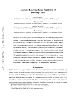 Machine Learning based Prediction of Ditching Loads