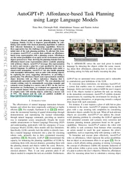AutoGPT+P: Affordance-based Task Planning with Large Language Models