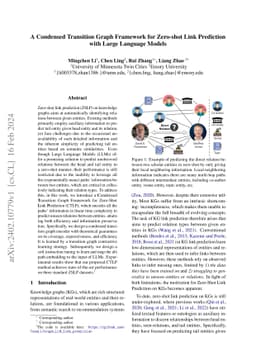 A Condensed Transition Graph Framework for Zero-shot Link Prediction
  with Large Language Models