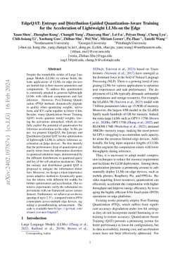 EdgeQAT: Entropy and Distribution Guided Quantization-Aware Training for
  the Acceleration of Lightweight LLMs on the Edge