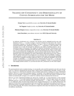 Trading off Consistency and Dimensionality of Convex Surrogates for the Mode