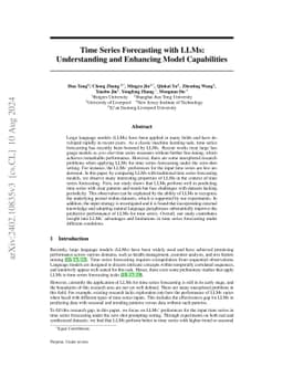 Time Series Forecasting with LLMs: Understanding and Enhancing Model Capabilities