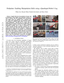 Pedipulate: Enabling Manipulation Skills using a Quadruped Robot's Leg